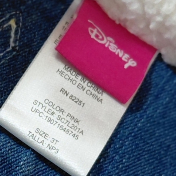Disney Blue Jean Jacket with White Fleece Collar - Picture 4 of 4